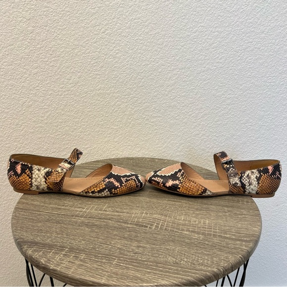 Madewell NWOT The Alina Mary-Jane Flat in Snake Embossed Leather- Size 9 - Picture 10 of 15